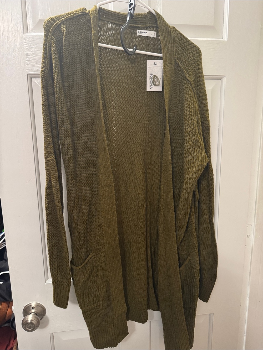 Olive Open-Front Women's Cardigan Sweater